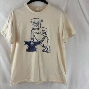 Yale University Bulldog Graphic Tee Shirt T-Shirt Large